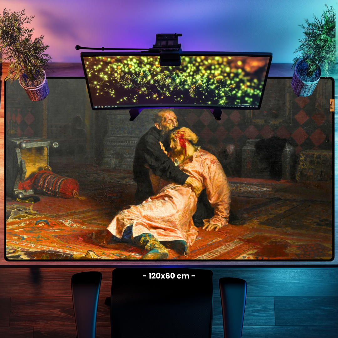 Korkunç Ivan ve Oğlu İvan (Ivan the Terrible and His Son Ivan) - Ilya Repin - Mouse Pad & Masa Matı