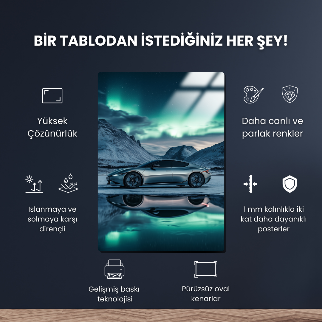Aurora Glide - Metal Poster & Tablo