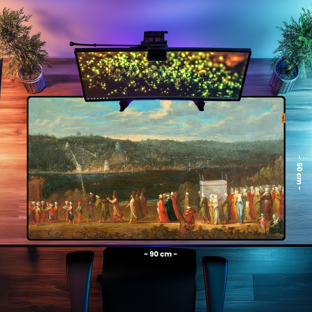 Boğaz'da Düğün Alayı (Wedding procession on the Bosphorus) - Jean Baptiste Vanmour - Mouse Pad & Masa Matı