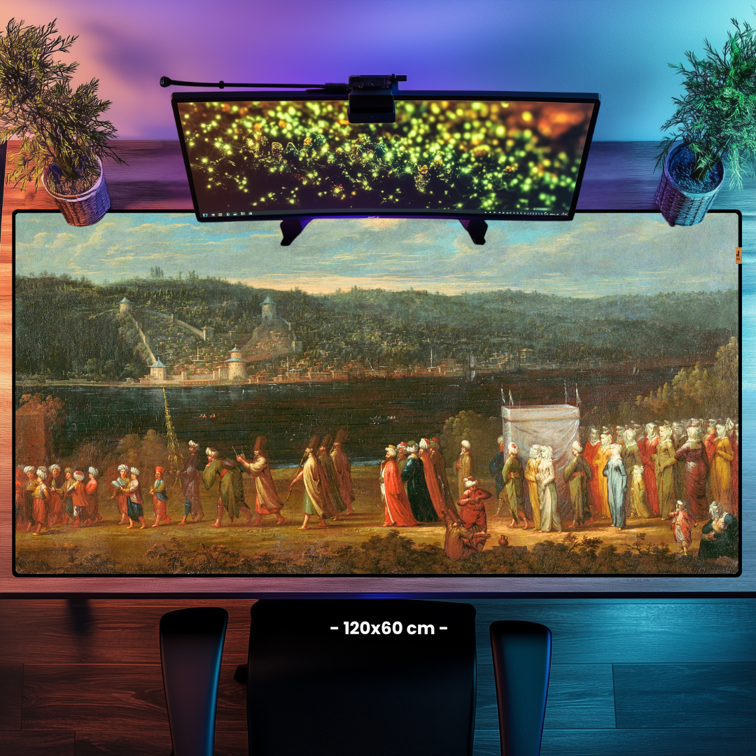 Boğaz'da Düğün Alayı (Wedding procession on the Bosphorus) - Jean Baptiste Vanmour - Mouse Pad & Masa Matı