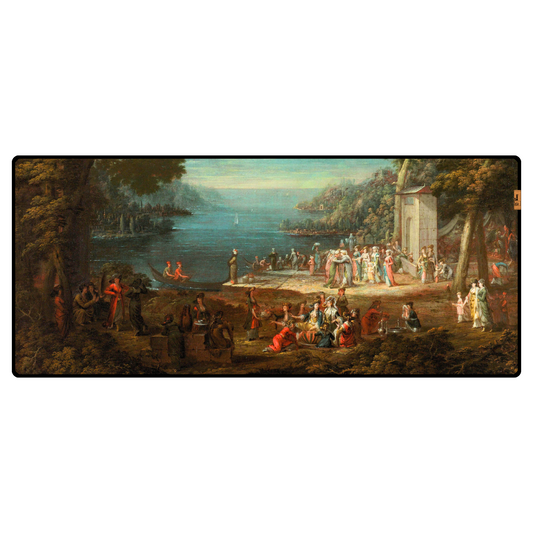 Boğaz Boyunca Hünkâr İskelesi'nde Kadınlar Gezisi (Ladies’ Outing at Hünkâr İskelesi along the Bosporus) - Jean Baptiste Vanmour - Mouse Pad & Masa Matı