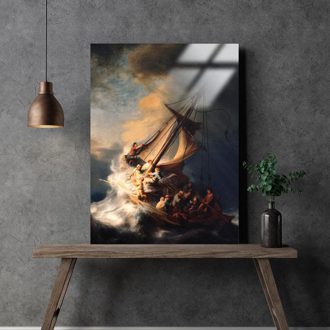 Celile Denizi'ndeki Fırtınada Mesih (Christ in the Storm on the Sea of Galilee) - Rembrandt - Metal Poster & Tablo