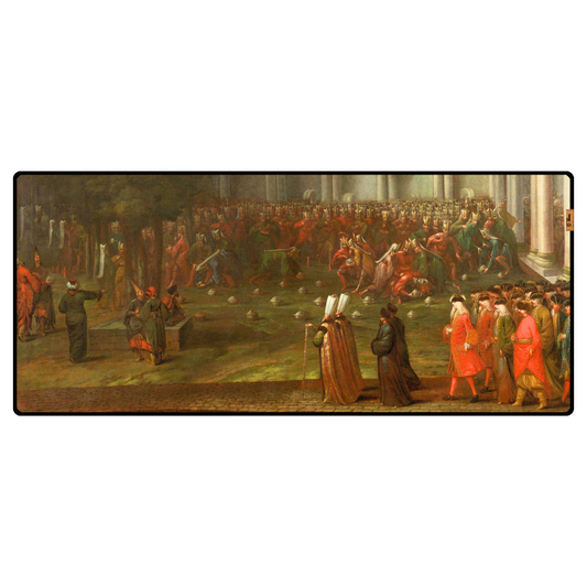 Cornelis Calkoen, Sultan III. Ahmed'le Görüşme Yolunda - (Cornelis Calkoen on his Way to his Audience with Sultan Ahmed III) - Jean Baptiste Vanmour - Mouse Pad & Masa Matı