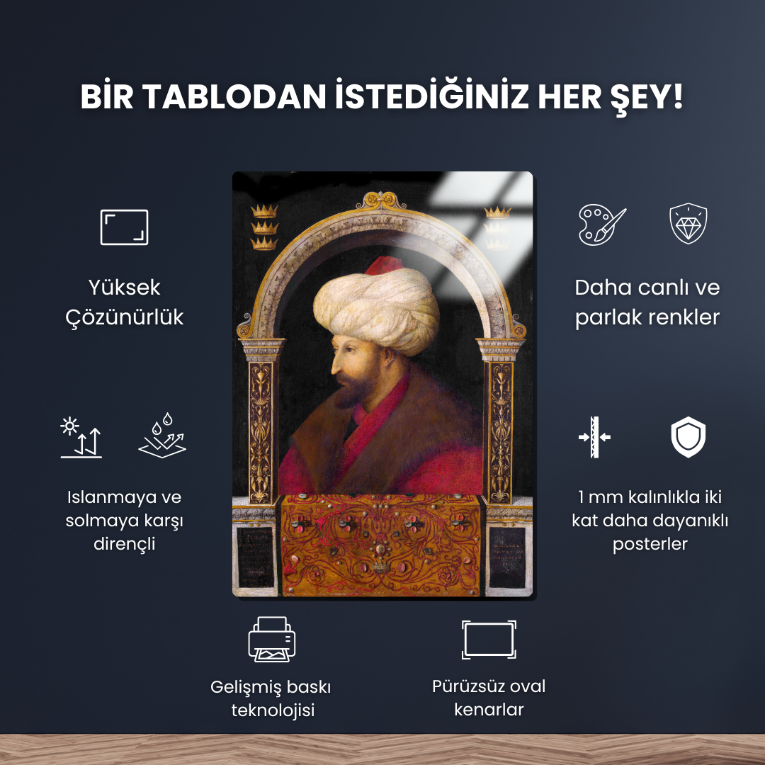 Fatih Sultan Mehmet Han (The Sultan Mehmet II) - Gentile Bellini - Metal Poster & Tablo