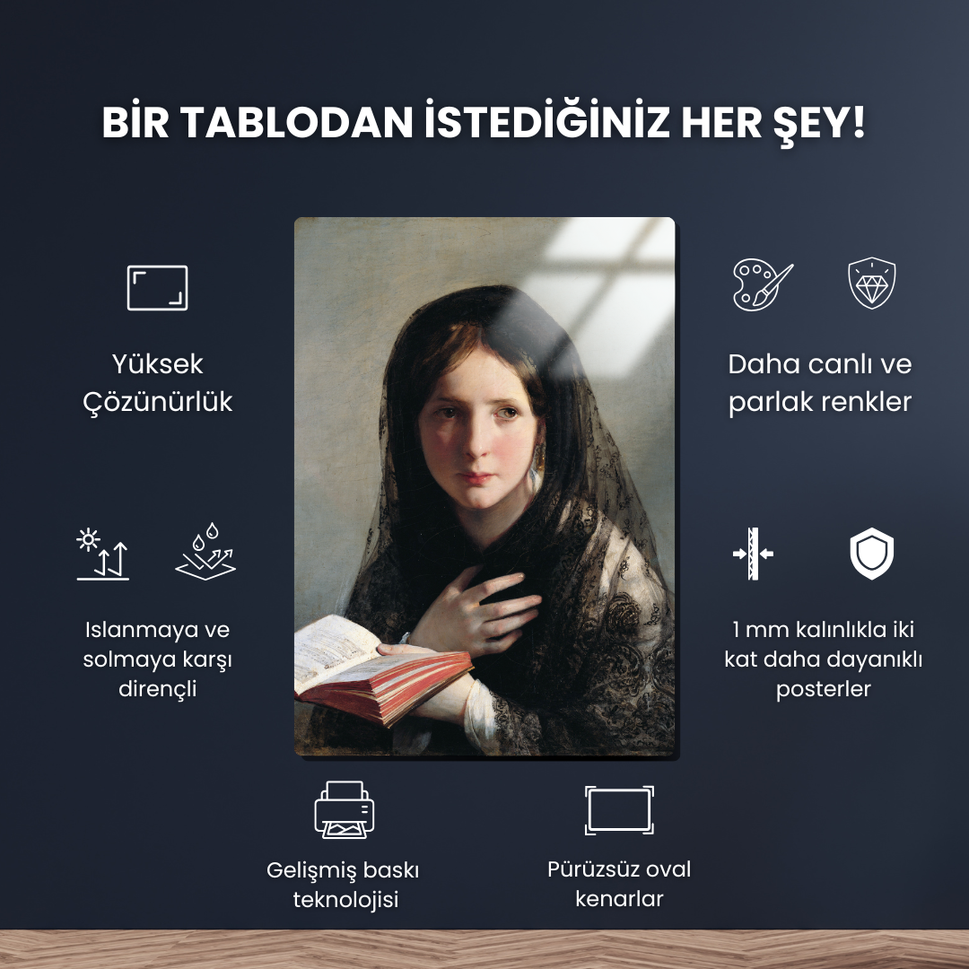 Hülyalara dalmak (Lost In Dreams) - Friedrich von Amerling - Metal Poster & Tablo