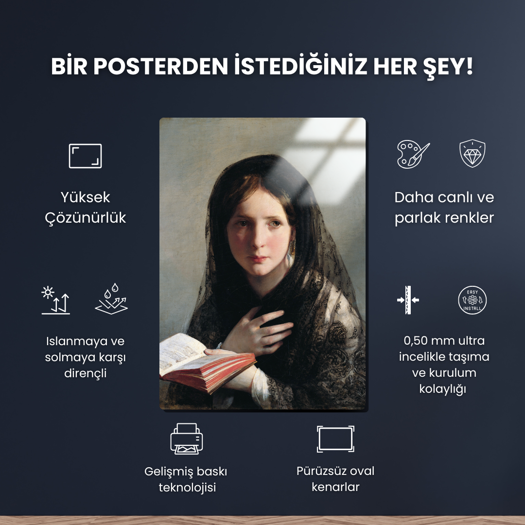 Hülyalara dalmak (Lost In Dreams) - Friedrich von Amerling - Metal Poster & Tablo