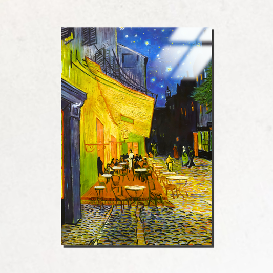 Kafe Terasta Gece (Café Terrace at Night) - Vincent van Gogh - Metal Poster & Tablo