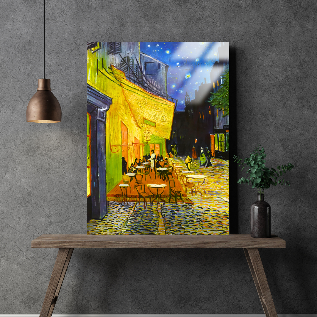 Kafe Terasta Gece (Café Terrace at Night) - Vincent van Gogh - Metal Poster & Tablo