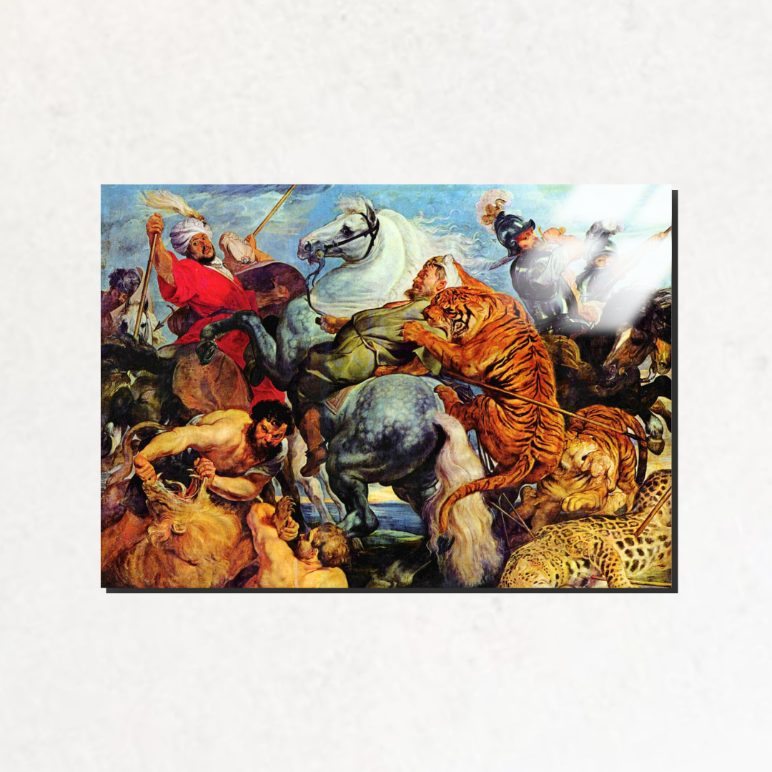 Kaplan Avı (The Tiger Hunt) - Peter Paul Rubens - Metal Poster & Tablo