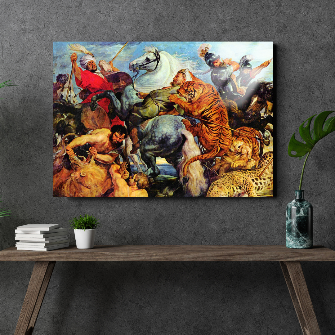 Kaplan Avı (The Tiger Hunt) - Peter Paul Rubens - Metal Poster & Tablo