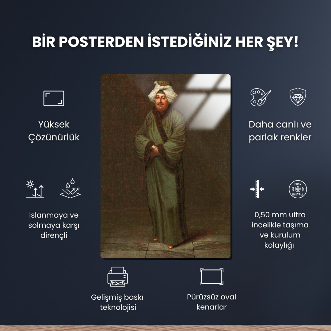 Mehmet, Vezir Kâhya (Mehmet, the vizir kâhyasi) - Jean Baptiste Vanmour - Metal Poster & Tablo