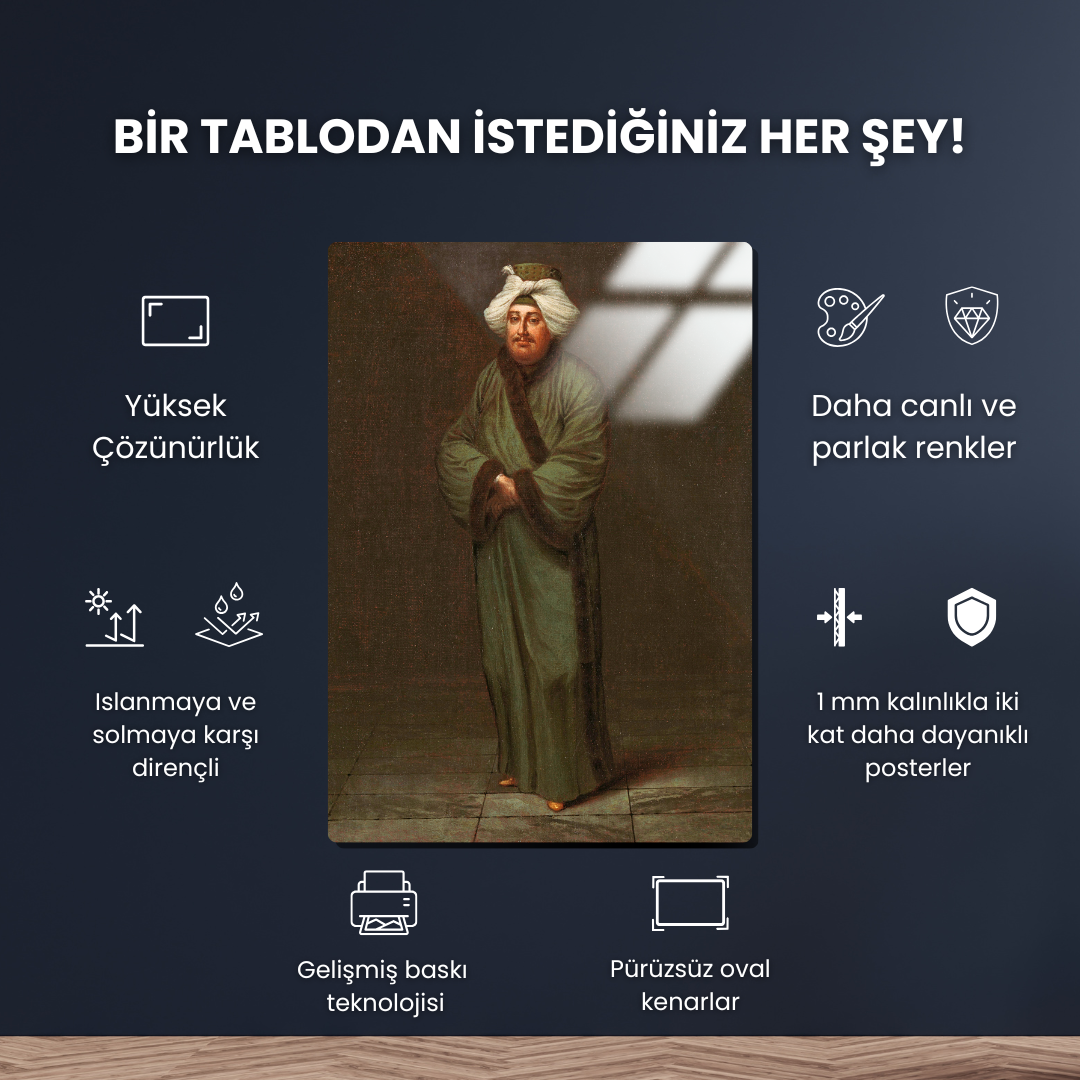 Mehmet, Vezir Kâhya (Mehmet, the vizir kâhyasi) - Jean Baptiste Vanmour - Metal Poster & Tablo