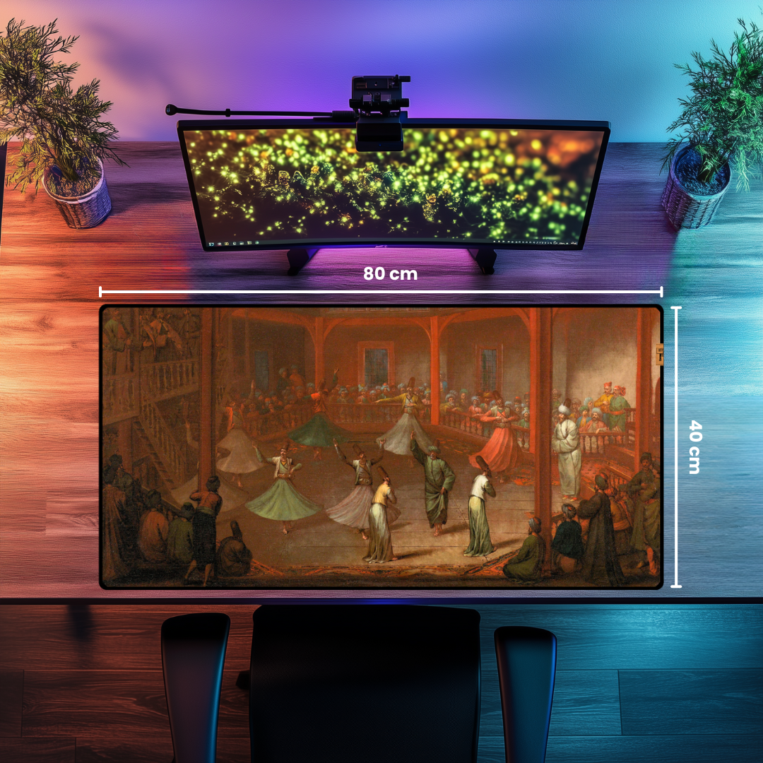 Mevlevi Dervişler (Whirling Dervishes) - Jean Baptiste Vanmour - Mouse Pad & Masa Matı
