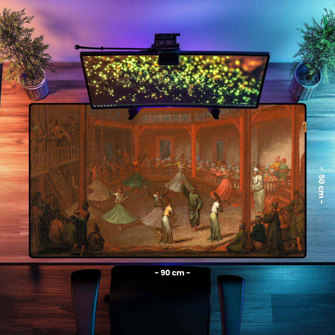 Mevlevi Dervişler (Whirling Dervishes) - Jean Baptiste Vanmour - Mouse Pad & Masa Matı