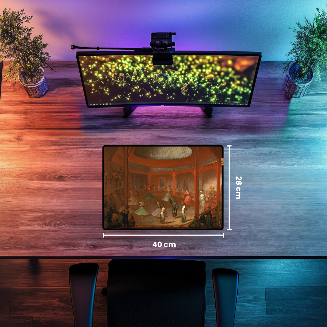 Mevlevi Dervişler (Whirling Dervishes) - Jean Baptiste Vanmour - Mouse Pad & Masa Matı