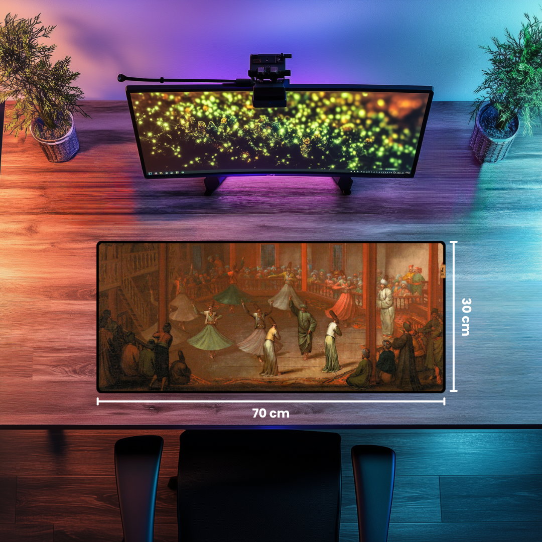 Mevlevi Dervişler (Whirling Dervishes) - Jean Baptiste Vanmour - Mouse Pad & Masa Matı