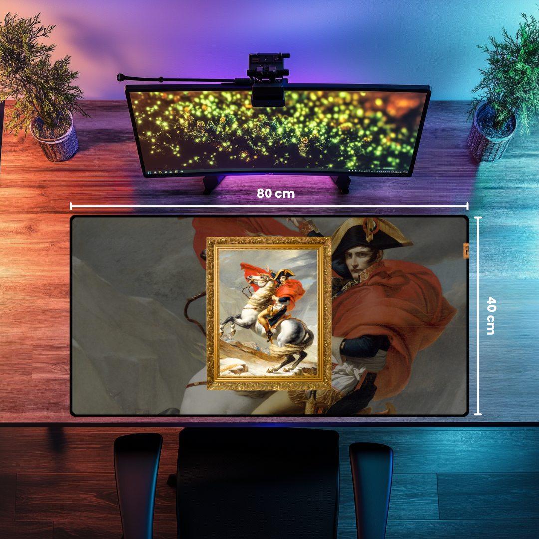 Napolyon Alpleri Geçerken (Napoleon Crossing the Alps) – Jacques-Louis David - Mouse Pad & Masa Matı