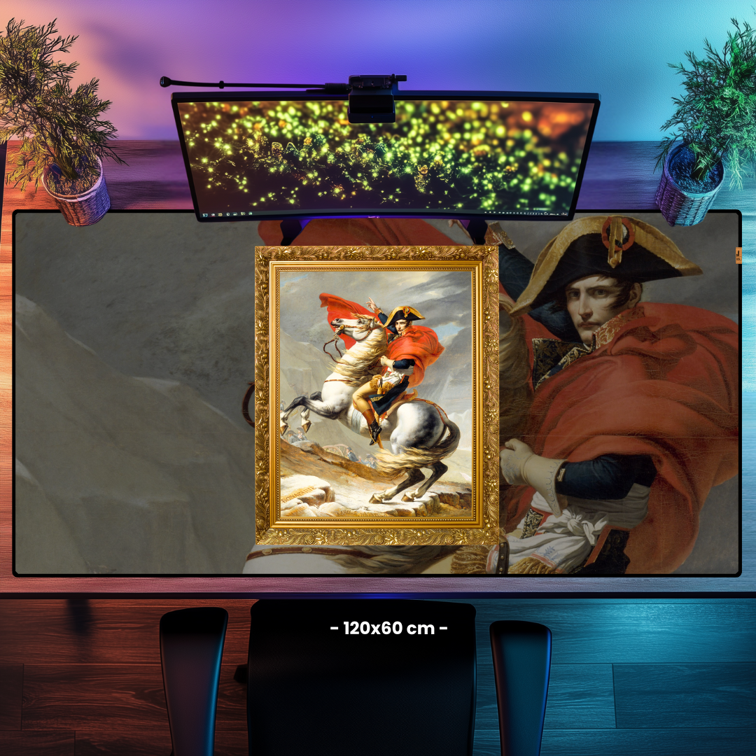Napolyon Alpleri Geçerken (Napoleon Crossing the Alps) – Jacques-Louis David - Mouse Pad & Masa Matı