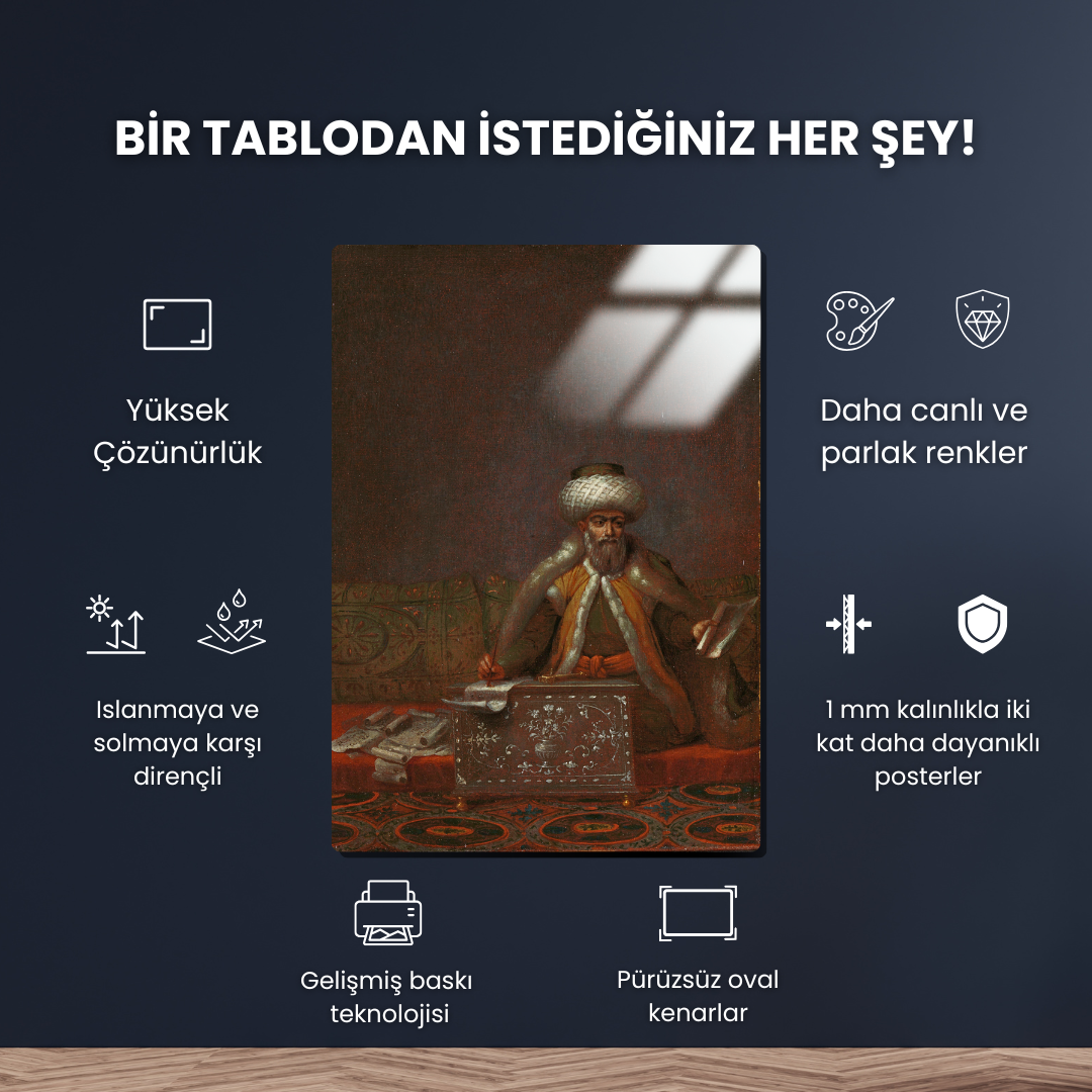 Reisülküttab (The Reis Effendi, Head of the Chancery) - Jean-Baptiste Vanmour - Metal Poster & Tablo