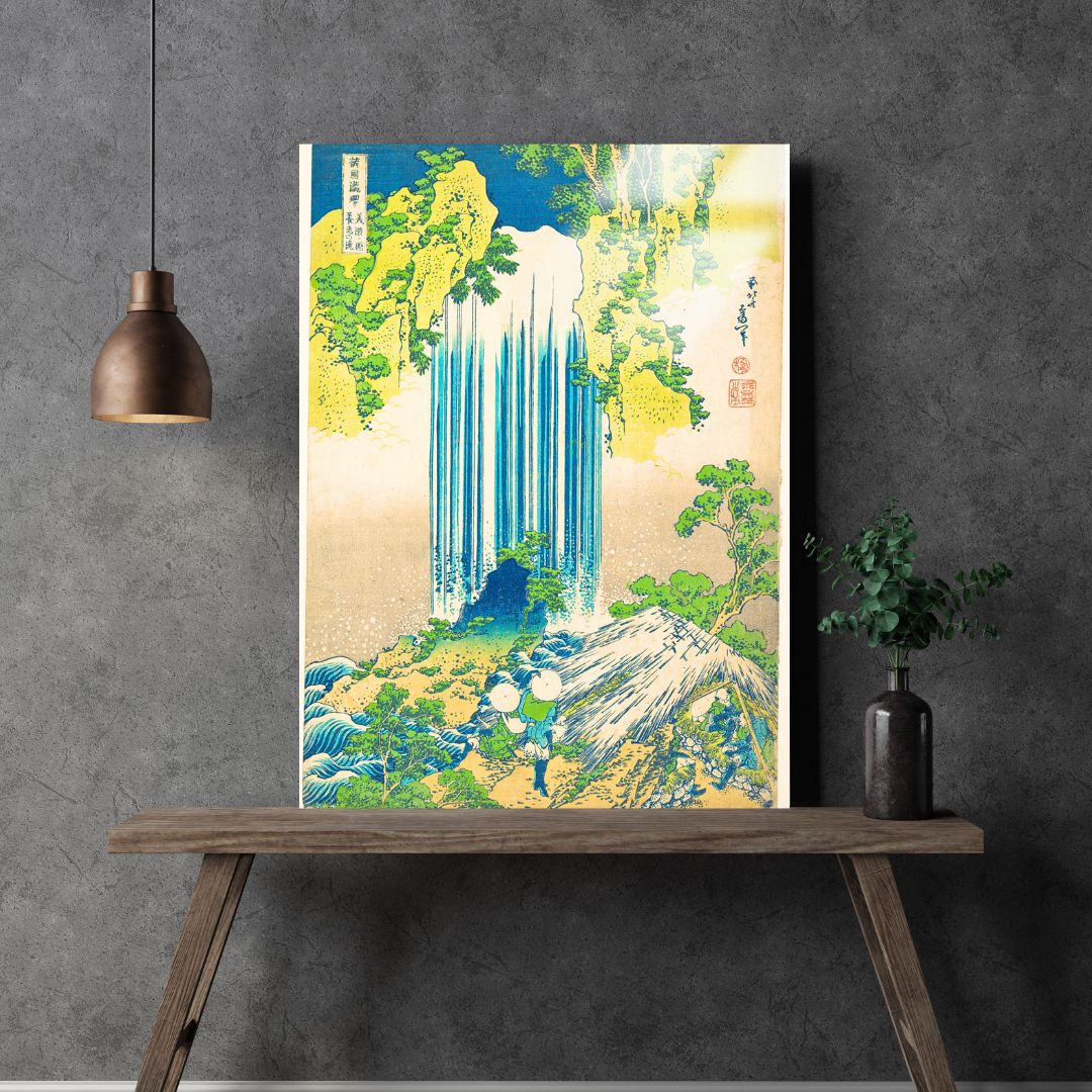 Yoro Şelalesi, Mino Eyaleti (Yoro Waterfall, Mino Province)-Katsushika Hokusai - Metal Poster & Tablo